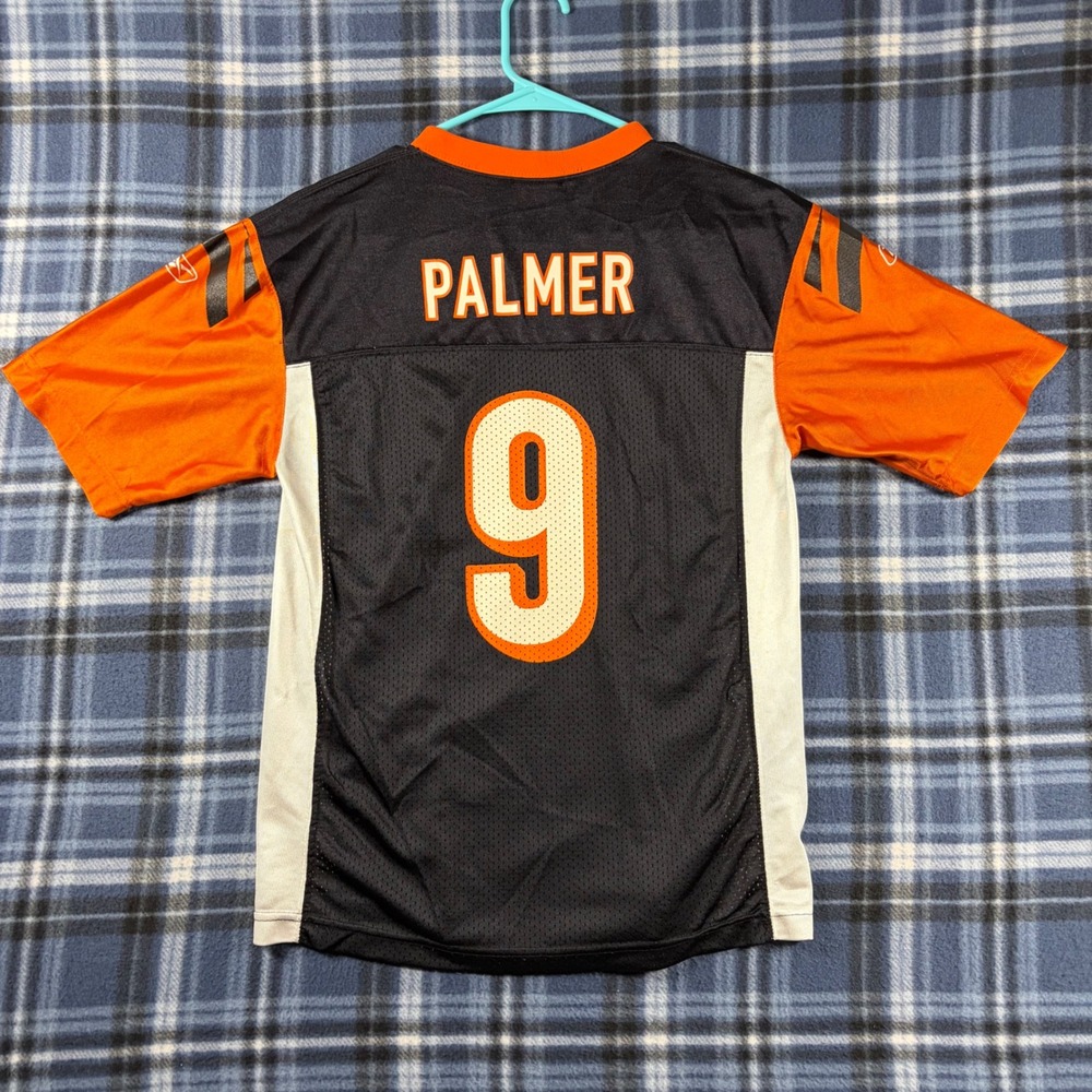 Reebok NFL Cincinnati Bengals Carson Palmer 9 Youth Jersey Large Black Orange